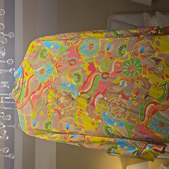 Trina Turk Multicolor Silk Floral Robe - Picture 7 of 15